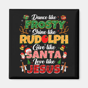 Weihnachten Jesus Christlicher Tanz Wie Frosty Wei Magnet