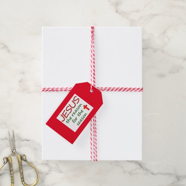 Weihnachten Jesus Grund der Jahreszeit Geschenkanhänger (Mit Garn)