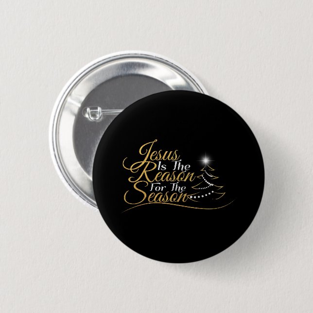 Weihnachten Jesus ist der Grund für die Jahreszeit Button (Vorne & Hinten)