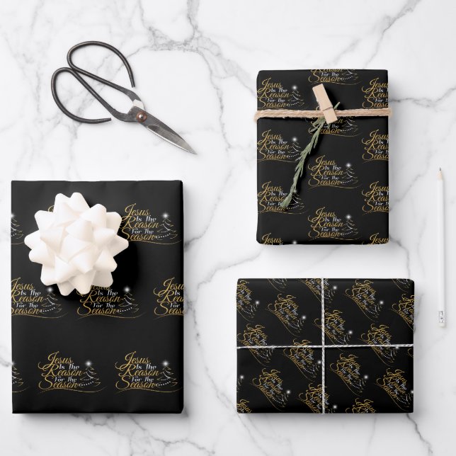 Weihnachten Jesus ist der Grund für die Jahreszeit Geschenkpapier Set (Vorderseite)