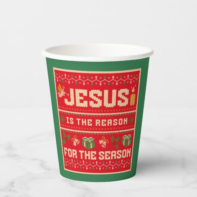 Weihnachten Jesus ist der Grund für die Jahreszeit Pappbecher (Vorderseite)