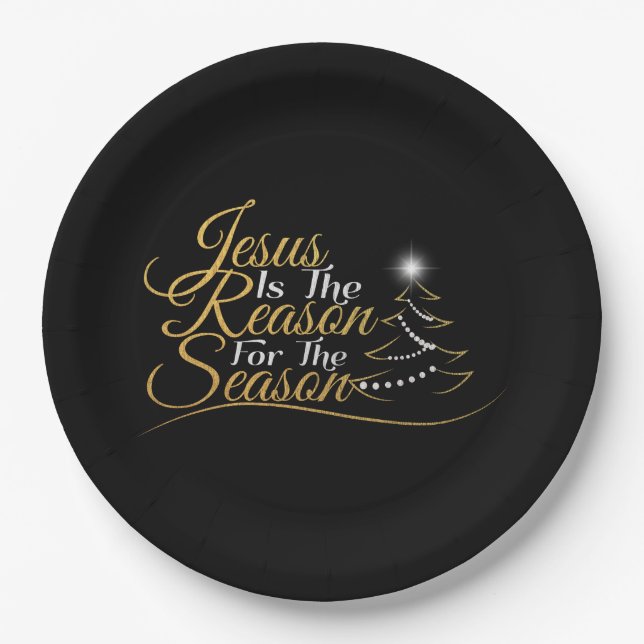 Weihnachten Jesus ist der Grund für die Jahreszeit Pappteller (Vorderseite)