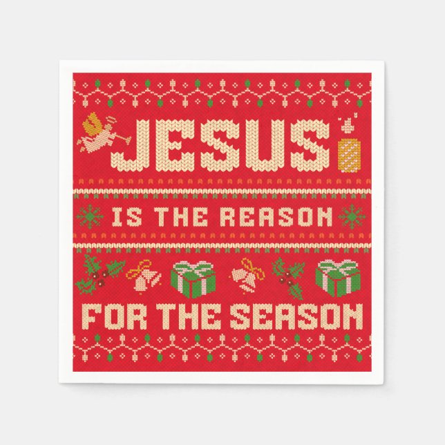 Weihnachten Jesus ist der Grund für die Jahreszeit Serviette (Vorderseite)