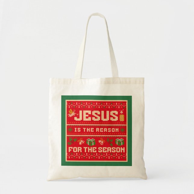 Weihnachten Jesus ist der Grund für die Jahreszeit Tragetasche (Vorne)