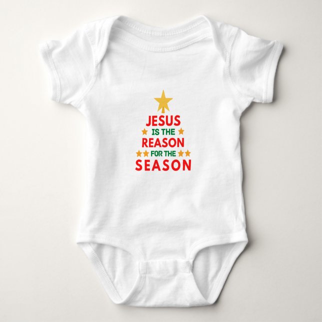 Weihnachten Jesus ist der Grund für die Saison Baby Strampler (Vorderseite)
