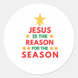 Weihnachten Jesus ist der Grund für die Saison Runder Aufkleber