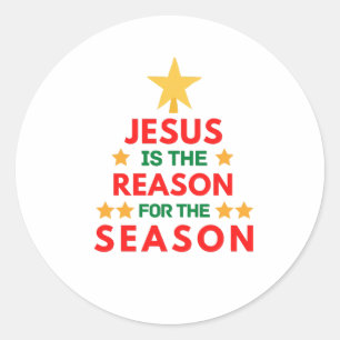 Weihnachten Jesus ist der Grund für die Saison Runder Aufkleber