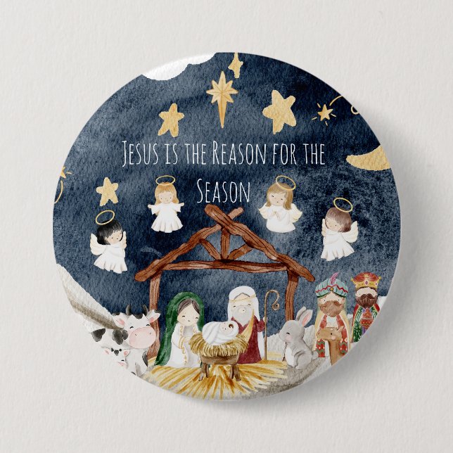 Weihnachten "Jesus ist die Vernunft der Jahreszeit Button (Vorderseite)