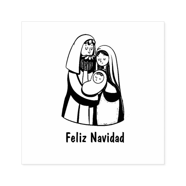 Weihnachten Jesus Religious Spanish Feliz Navidad Gummistempel (Prägung)