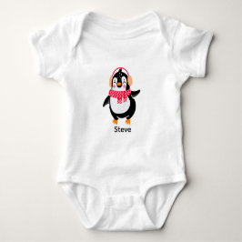 Weihnachten Jolly Pinguin in Scarf mit Ohrmuffen Baby Strampler