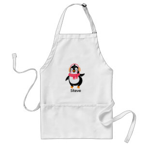 Weihnachten Jolly Pinguin in Scarf mit Ohrmuffen Schürze