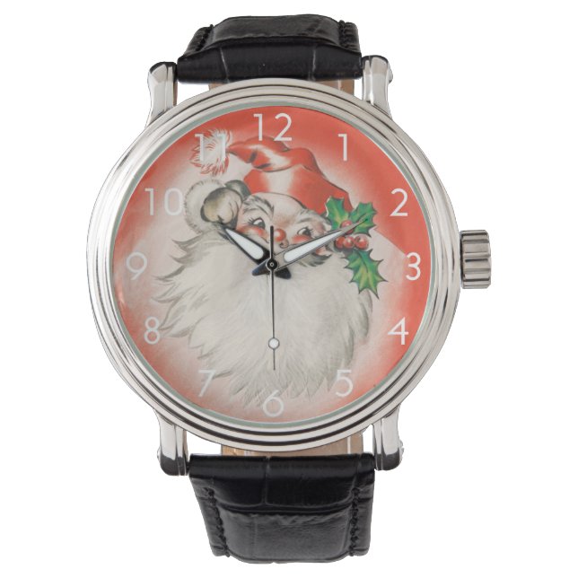 Weihnachten, Jolly Retro 50er Santa Claus Armbanduhr (Vorderseite)