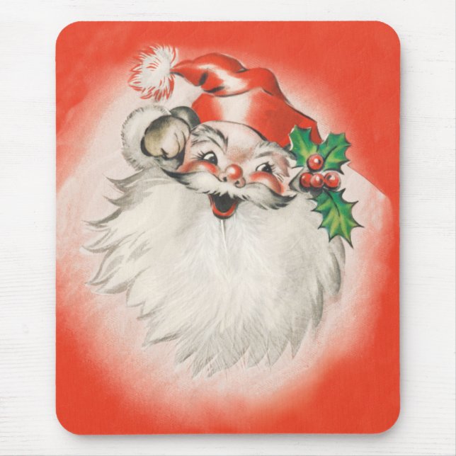 Weihnachten, Jolly Retro 50er Santa Claus Mousepad (Vorne)