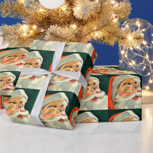 Weihnachten, Jolly Retro 50's Weihnachtsmann Geschenkpapier