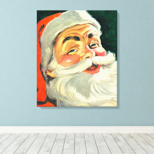 Weihnachten, Jolly Retro 50's Weihnachtsmann Leinwanddruck
