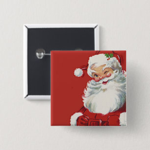 Weihnachten, Jolly Santa Claus Winking Button