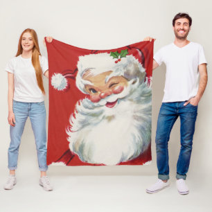 Weihnachten, Jolly Santa Claus Winking Fleecedecke