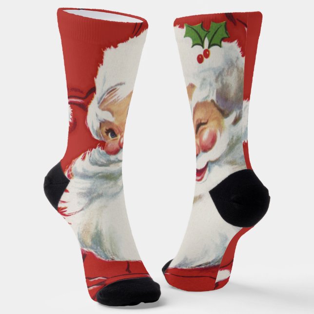 Weihnachten, Jolly Santa Claus Winking Socken (Gewinkelt)