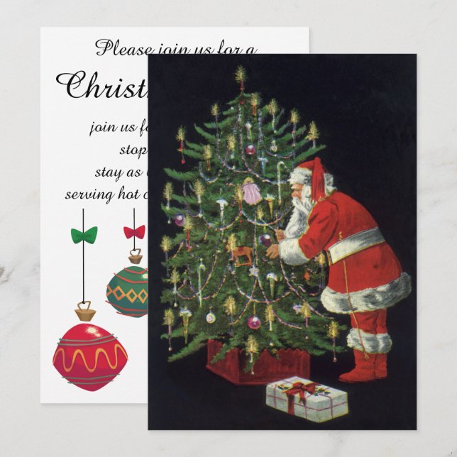 Weihnachten, Jolly Weihnachtsmann Einladung (Vorne/Hinten)