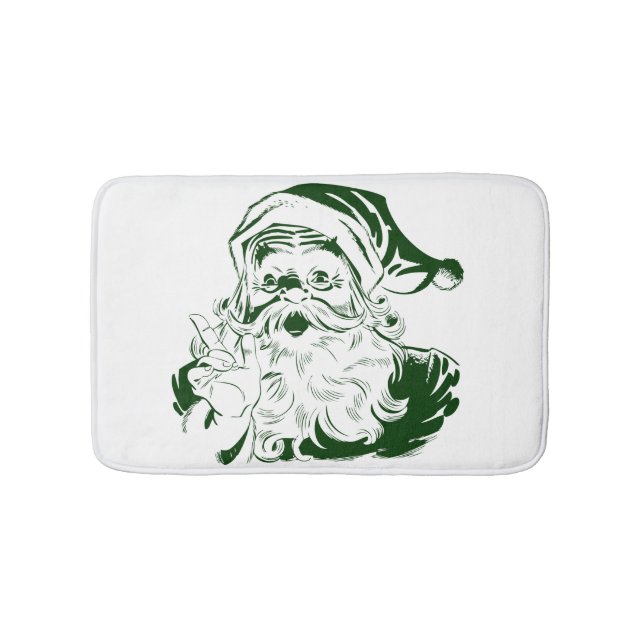 Weihnachten, Jolly Weihnachtsmann in Grün Badematte (Vorderseite)