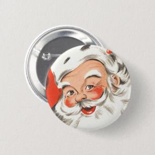 Weihnachten, Jolly Weihnachtsmann mit Lächeln Button
