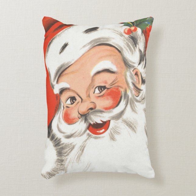 Weihnachten, Jolly Weihnachtsmann mit Lächeln Dekokissen (Vorderseite(Vertikal))