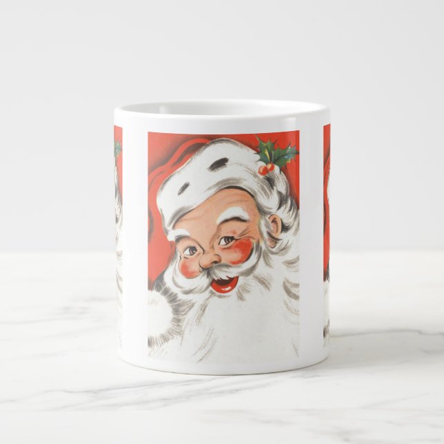 Weihnachten, Jolly Weihnachtsmann mit Lächeln Jumbo-Tasse (Vorderseite)