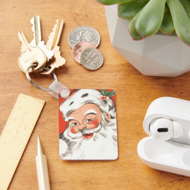 Weihnachten, Jolly Weihnachtsmann mit Lächeln Schlüsselanhänger (Schreibtisch)