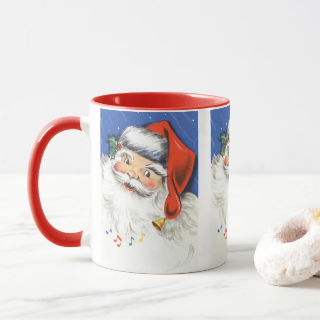 Weihnachten, Jolly Weihnachtsmann mit Musik Tasse (Mit Donut)