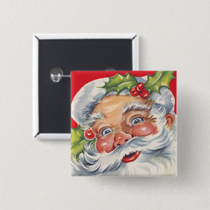 Weihnachten, Jolly Weihnachtsmann mit Seinem Hut Button