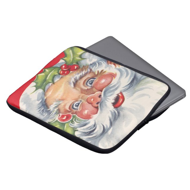 Weihnachten, Jolly Weihnachtsmann mit Seinem Hut Laptopschutzhülle (Vorne Oben)
