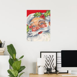 Weihnachten, Jolly Weihnachtsmann mit Seinem Hut Poster