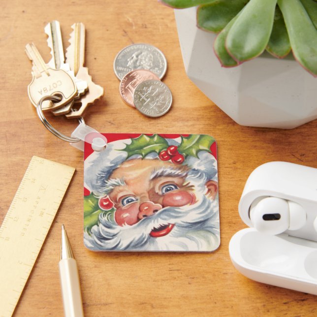 Weihnachten, Jolly Weihnachtsmann mit Seinem Hut Schlüsselanhänger (Schreibtisch)