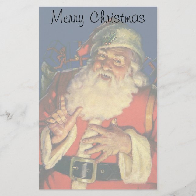 Weihnachten, Jolly Weihnachtsmann mit Spielzeug Briefpapier (Vorderseite)
