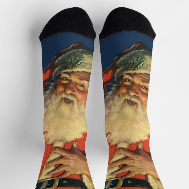 Weihnachten, Jolly Weihnachtsmann mit Spielzeug Socken (Oben)