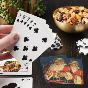 Weihnachten, Jolly Weihnachtsmann mit Spielzeug Spielkarten