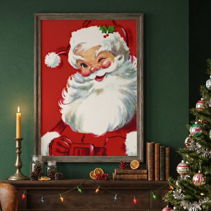 Weihnachten, Jolly Winking Weihnachtsmann Poster