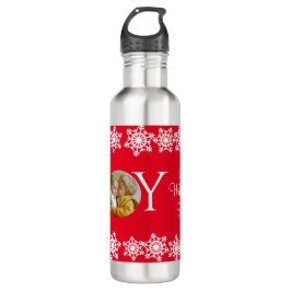 Weihnachten "JOY" Red White Snowflake V Edelstahlflasche