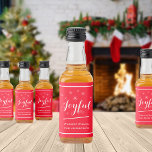 Weihnachten Joyful Gifting Script Name Niedlich Re Alkoholflaschenetikett<br><div class="desc">Weihnachten Joyful Gifting Script Personalisiert Familienname Niedlich Red Mini Liquor Flasche Label. Klicken Sie auf diese Vorlage personalisieren, um sie mit dem Familiennamen oder Ihrem eigenen Namen schnell und einfach anzupassen. Diese niedlichen kleinen Spirituosenflaschen eignen sich hervorragend für niedliche Gastgeschenke, kleine Geschenke und kleine Geschenke. Weihnachten Joyful Gifting Script Name...</div>