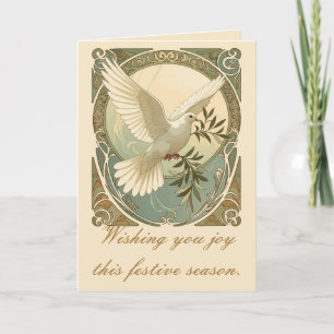 Weihnachten Jugendstil stilisierte Tauben-Illustra