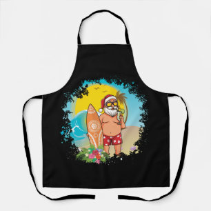 Weihnachten Juli Santa Hawaiian Sommer Surf Surfer Schürze