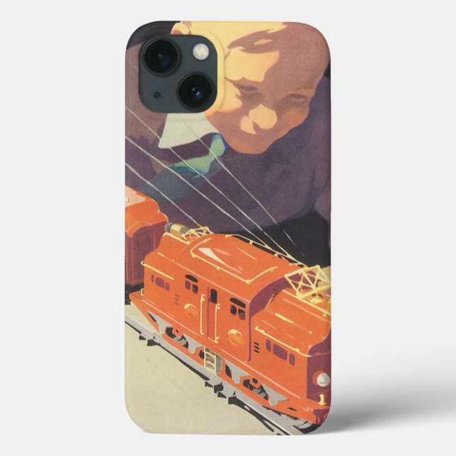 Weihnachten, Junge spielen mit Spielzeugbahnen Case-Mate iPhone Hülle (Rückseite)