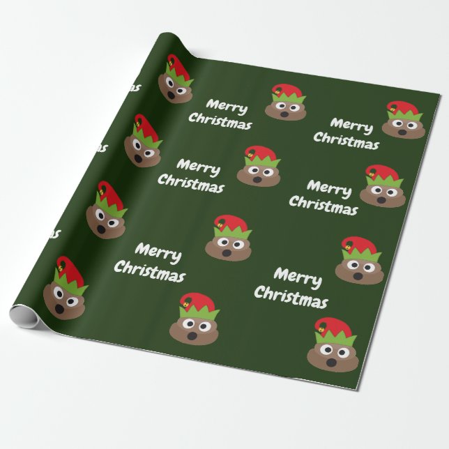 Weihnachten kacken Emoji Verpackungs-Papier Geschenkpapier (Ungerollt)