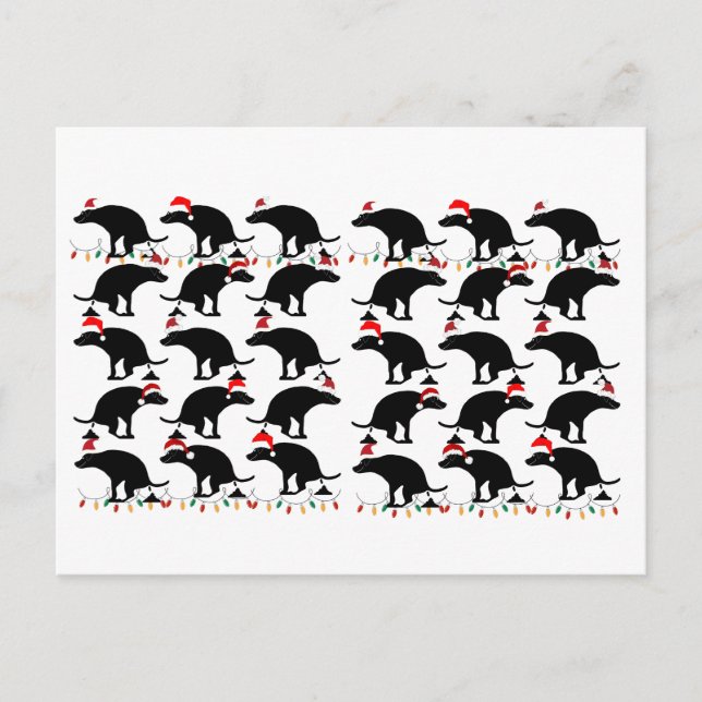 Weihnachten Kackend Hund Postkarte (Vorderseite)