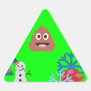 Weihnachten kackte Emoji Dreieckiger Aufkleber