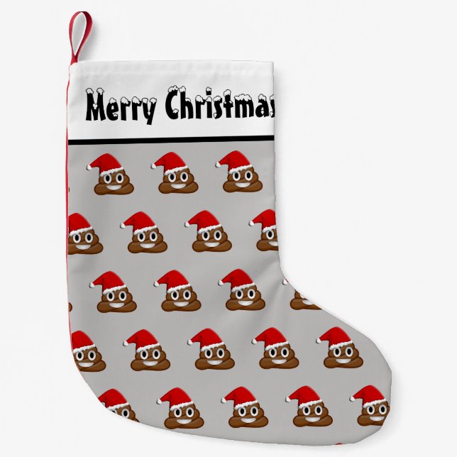 Weihnachten kackte Emoji Kleiner Weihnachtsstrumpf (Vorderseite)
