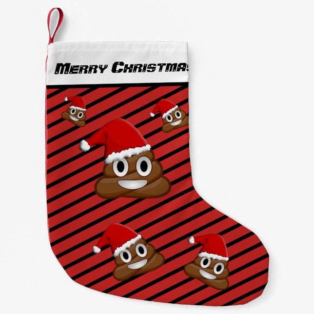 Weihnachten kackte Emoji Kleiner Weihnachtsstrumpf (Vorderseite)