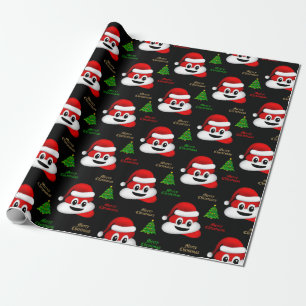 Weihnachten kackte Emoji mit Weihnachtsmannmütze P Geschenkpapier