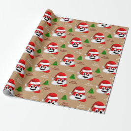 Weihnachten kackte Emoji mit Weihnachtsmannmütze P Geschenkpapier