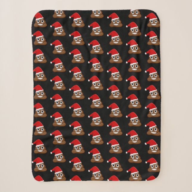 Weihnachten kackte emoji Niedlich Funny Pattern Sherpadecke (Vorderseite)